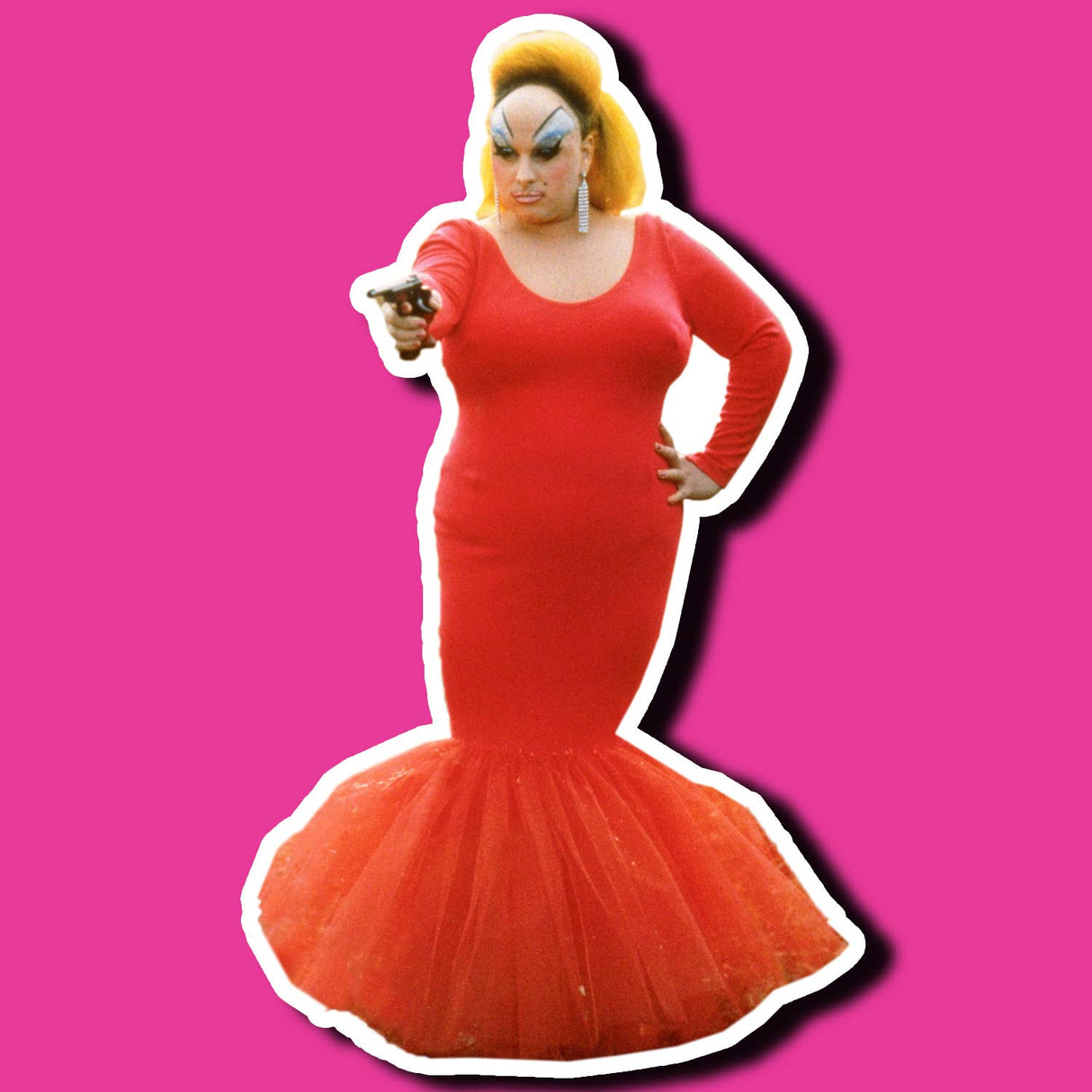 Divine Babs Johnson "Pink Flamingos" Die Cut Sticker