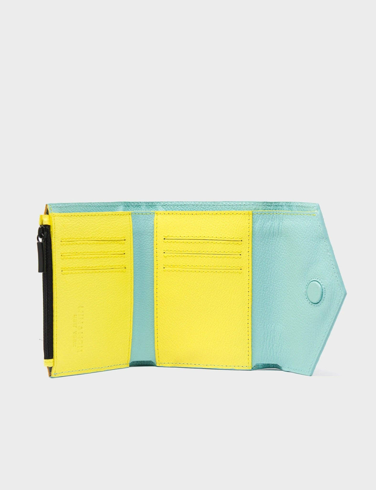 Fiona Black Leather Wallet - Floral Fall Embroidery