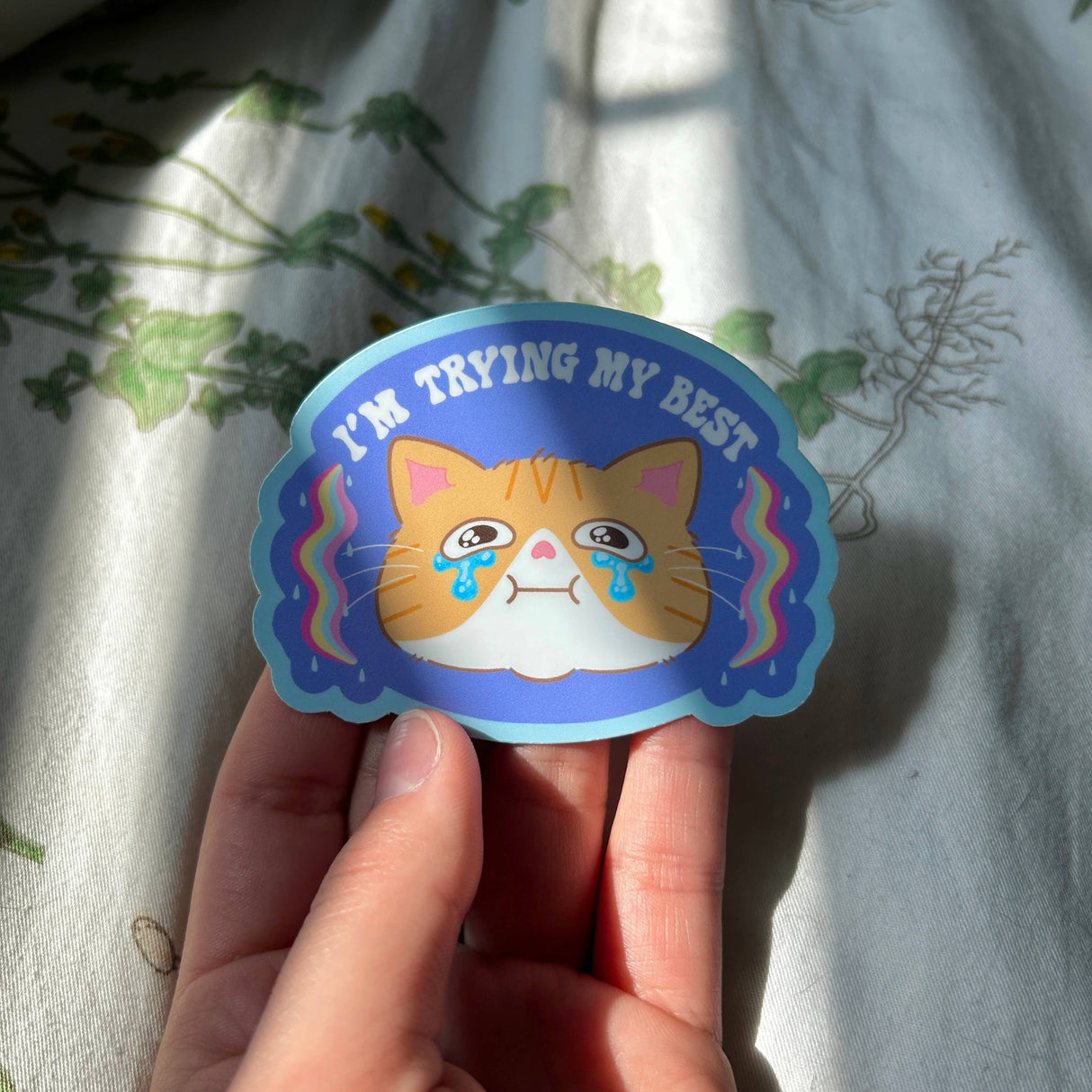 I'm Trying My Best Cat Sticker