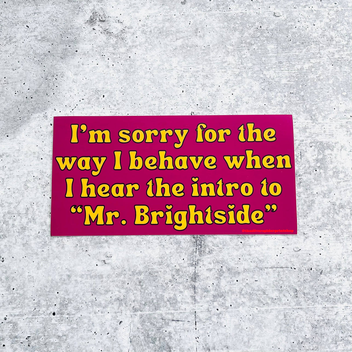 Sorry for the way I behave Mr. Brightside Bumper Sticker