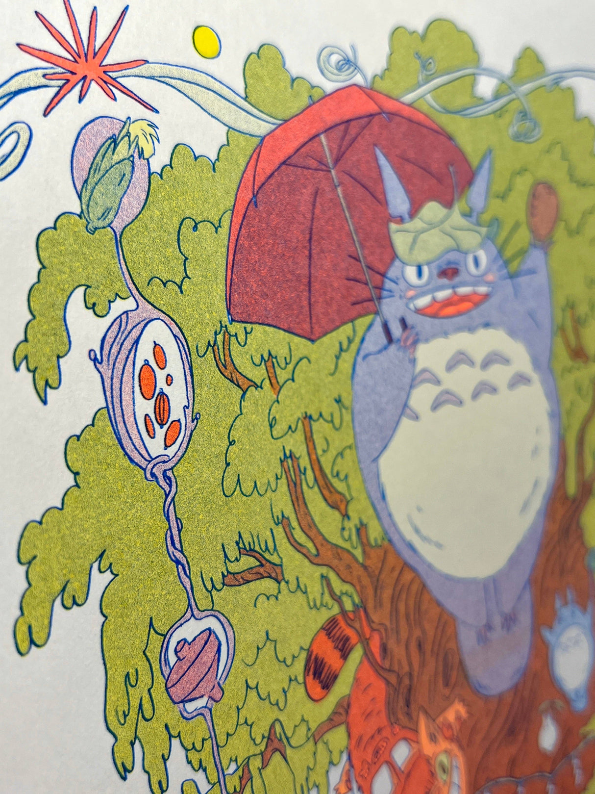 Totoro Small Riso Print