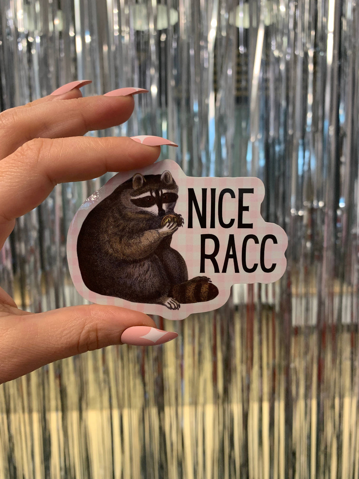 Nice Racc Die Cut Vinyl Sticker