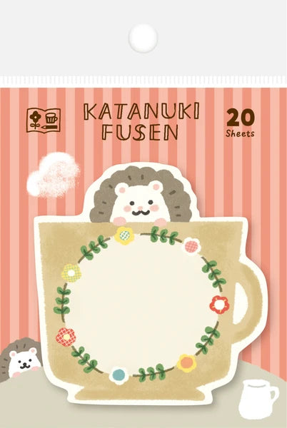 Teacup Hedgehog Die Cut Fusen Sticky Notes by Furukawa Shiko