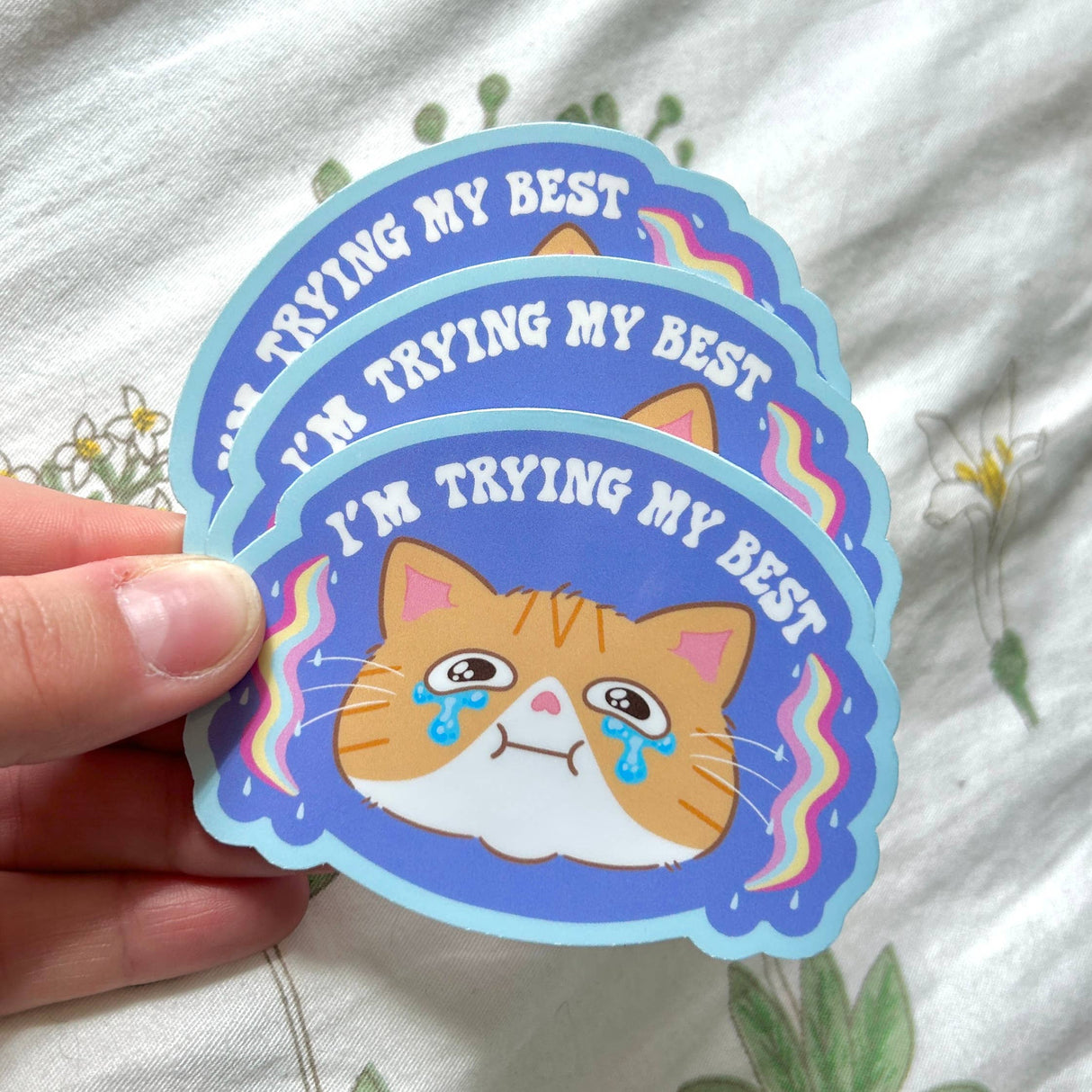 I'm Trying My Best Cat Sticker