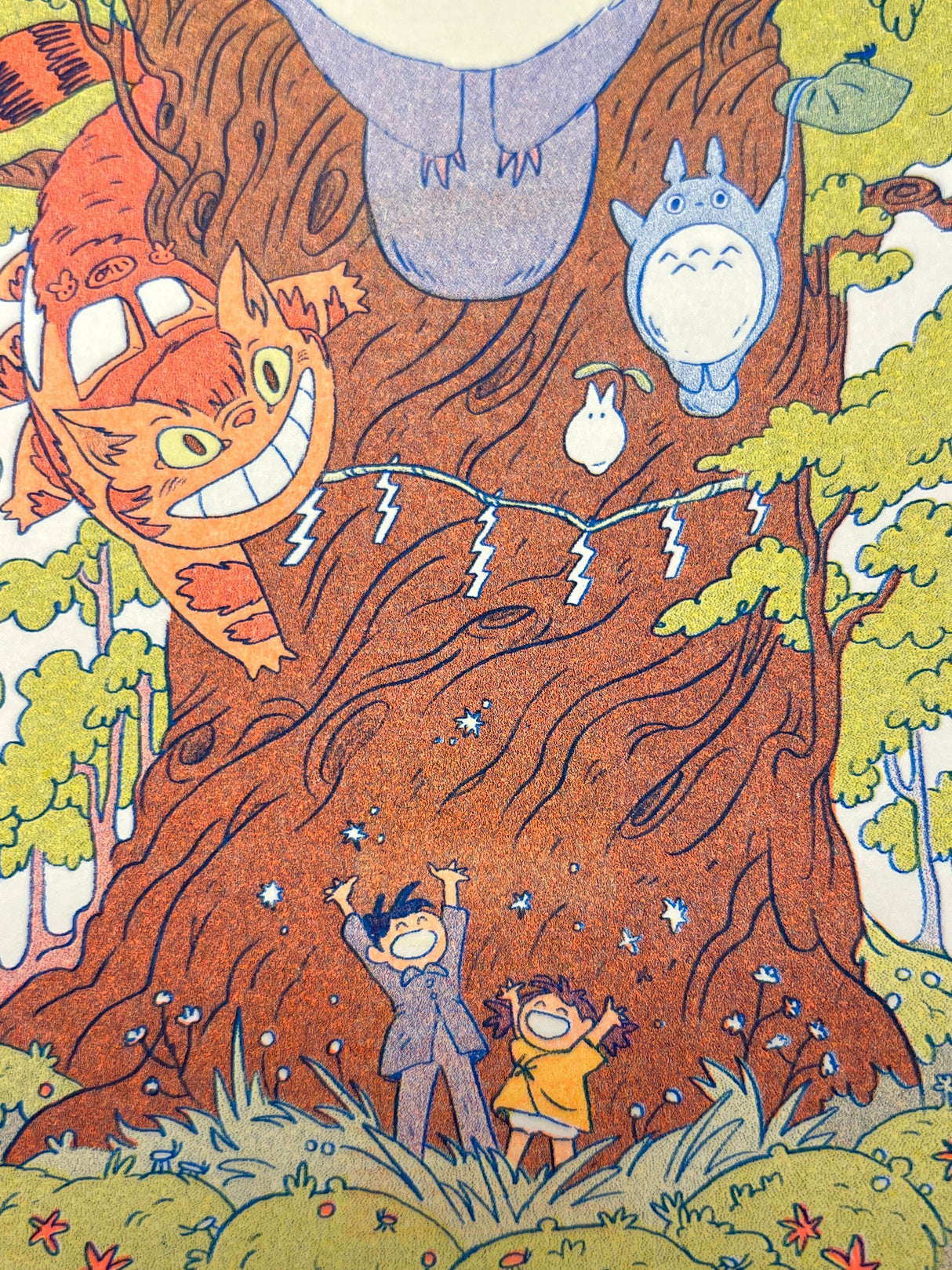 Totoro Small Riso Print