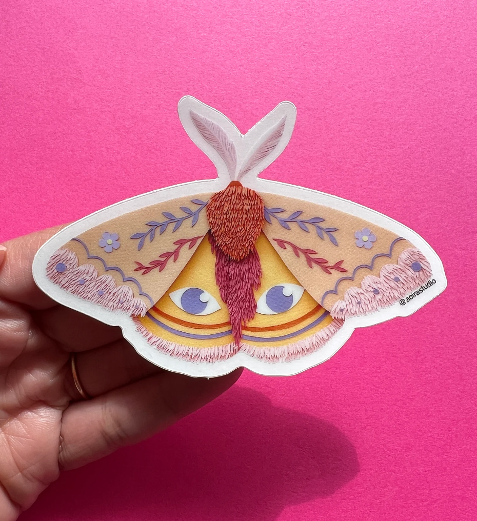 Iris Silk Moth Sticker