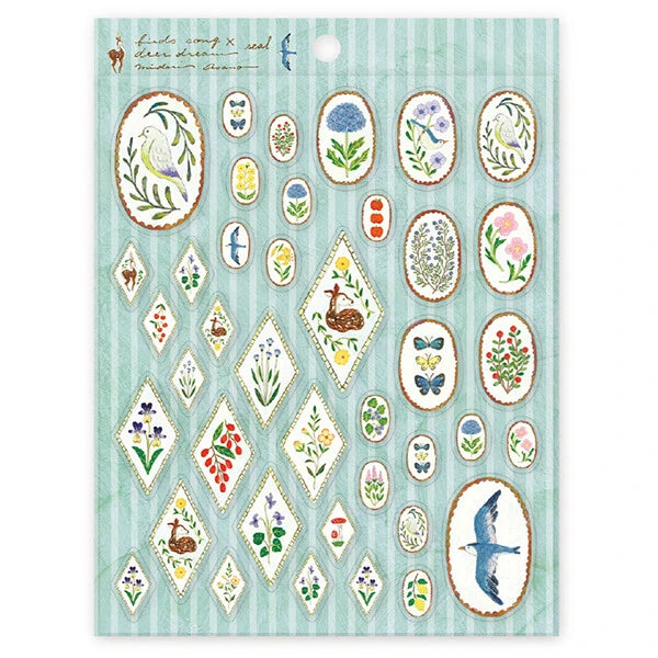 Birds Song & Deer Dream Sticker Sheet by Artist Asano Midori