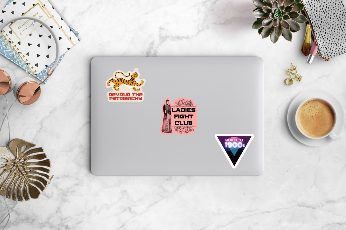 Devour the Patriarchy Feminist Tiger Sticker