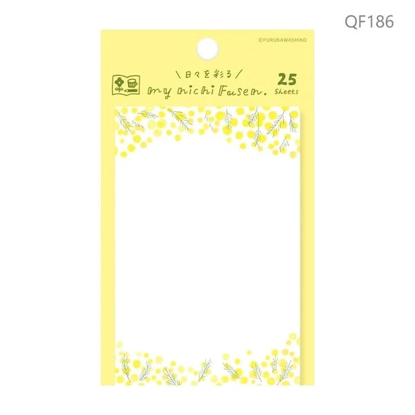Vertical Yellow Flowers Mimsoa Katanuki Fusen Sticky Notes by Furukawa Shiko