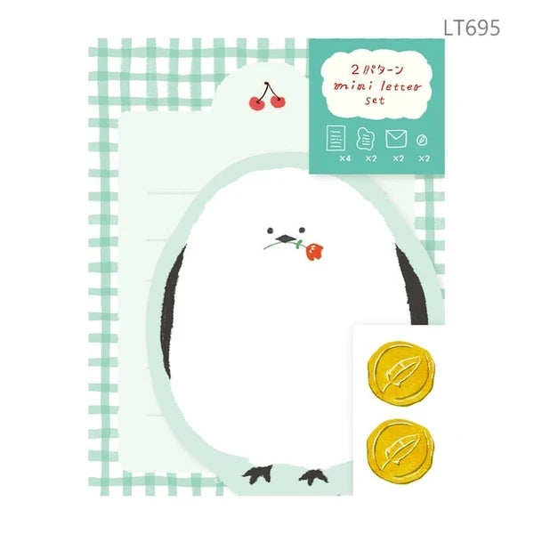 Fluffy Bird Mini Japanese Mino Washi Letter Writing Set by Furukawa Shiko