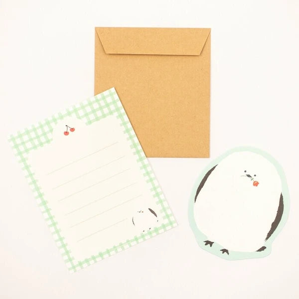 Fluffy Bird Mini Japanese Mino Washi Letter Writing Set by Furukawa Shiko