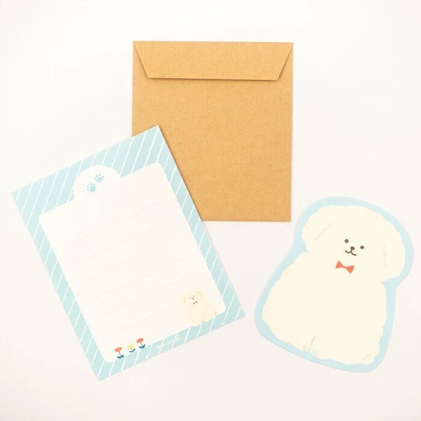Fluffy Dog Japanese Mino Washi Letter Writing Set by Furukawa Shiko