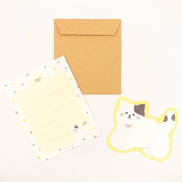 Fluffy Cat Japanese Mino Washi Letter Writing Set by Furukawa Shiko