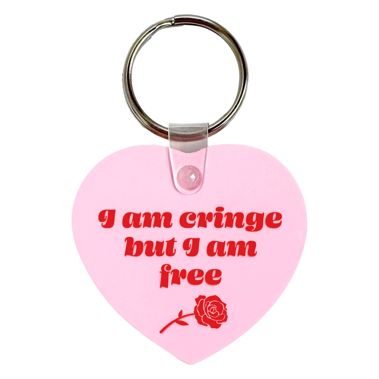 I Am Cringe But I Am Free Heart Shaped Keychain