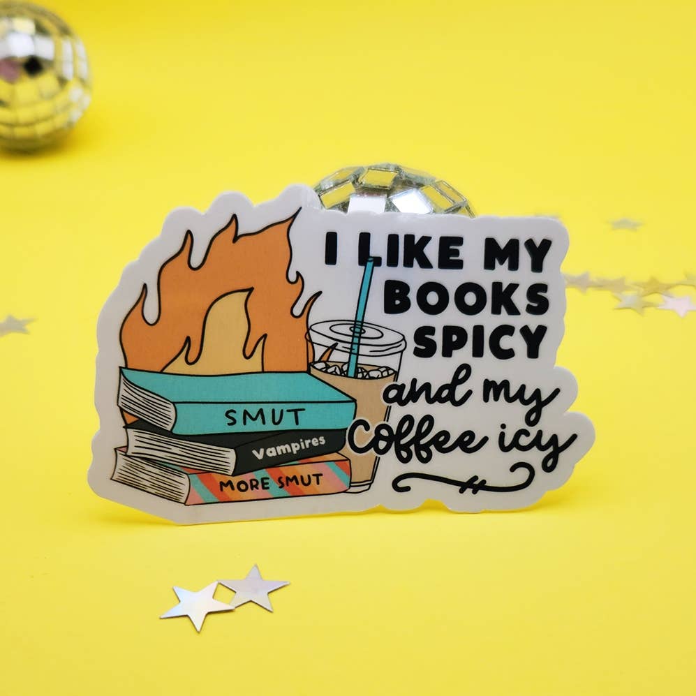Spicy Books Icy Coffee Sticker