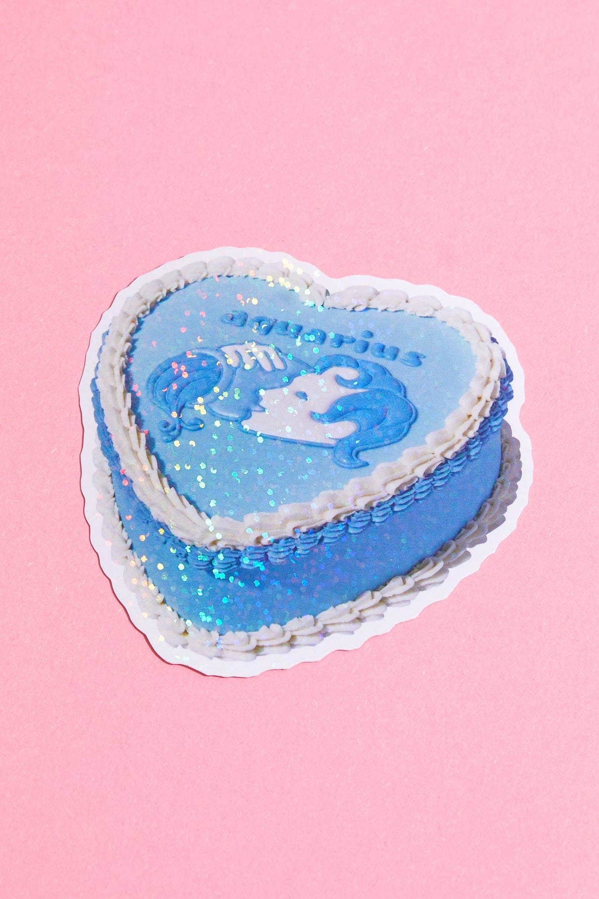 Aquarius Glitter Horoscope Cake Sticker