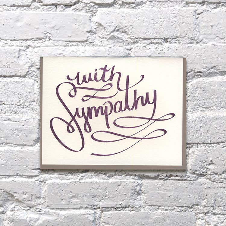 Purple Script Sympathy Greeting Card