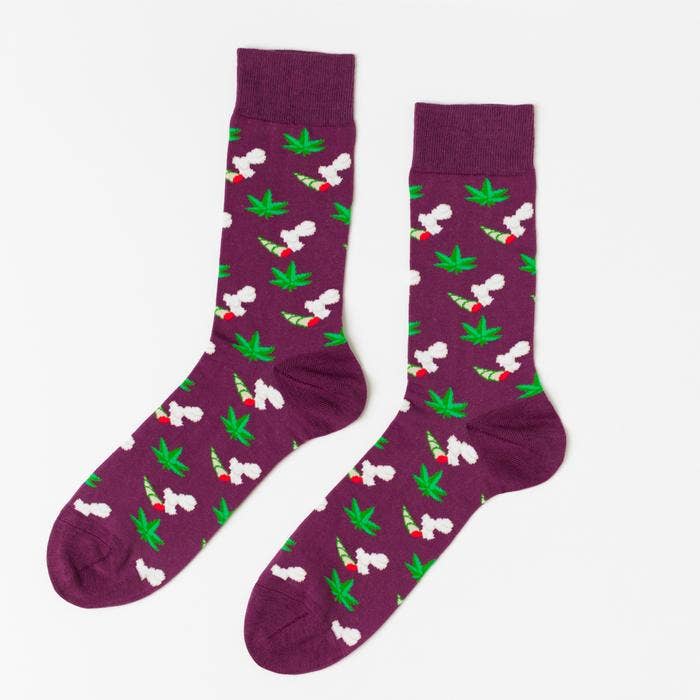 Men's Socks - Weed Crew Socks - 420 Stoner Gift