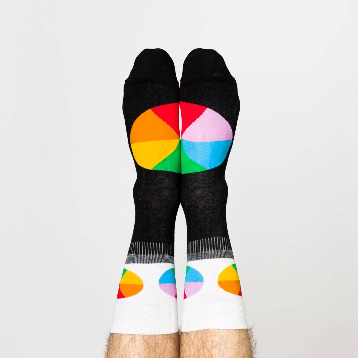 Men's Socks - Color Wheel Crew Socks - Artsy Designer Gift