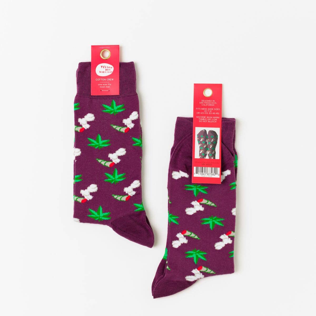 Men's Socks - Weed Crew Socks - 420 Stoner Gift