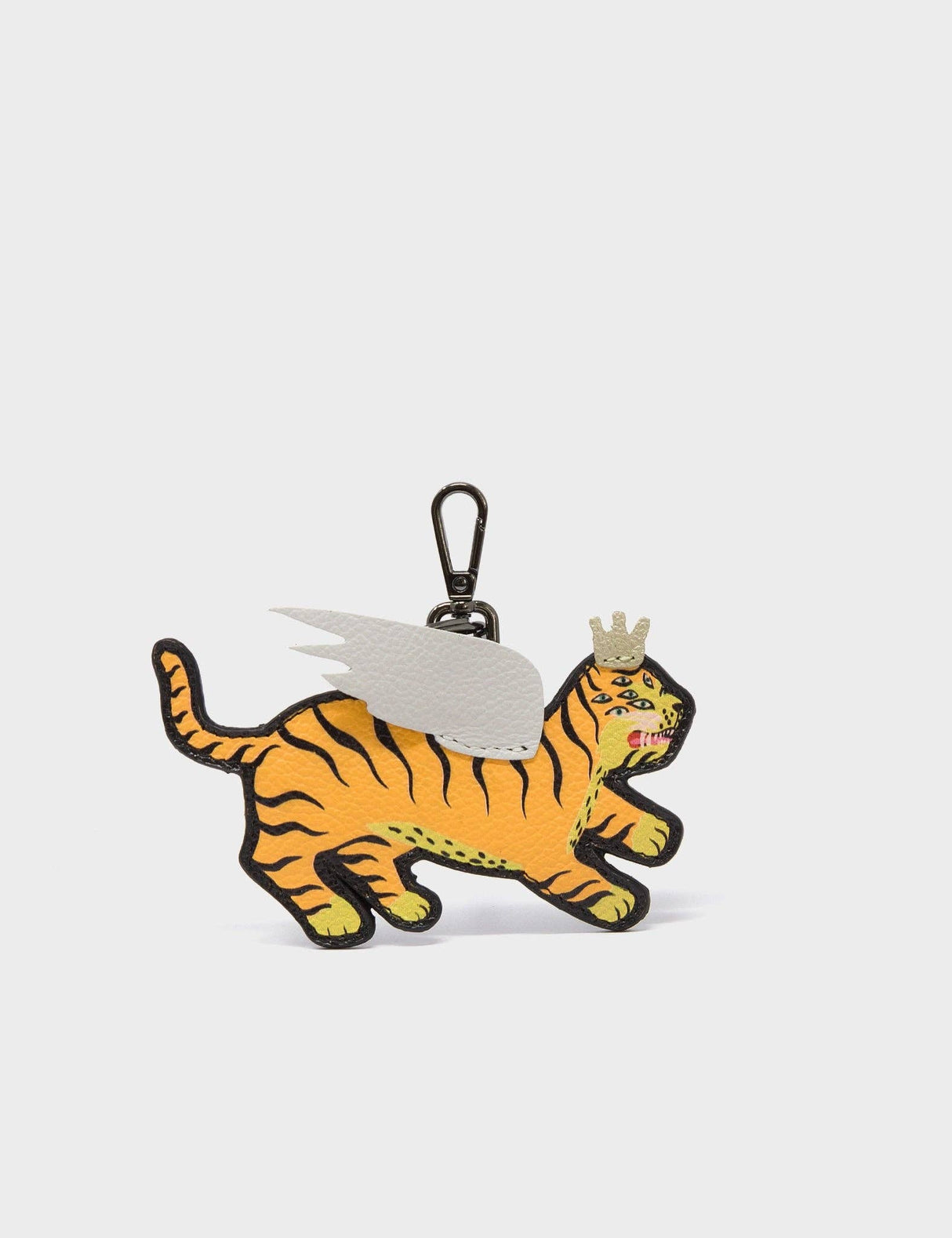 Theo the Tiger Yellow Leather Keychain