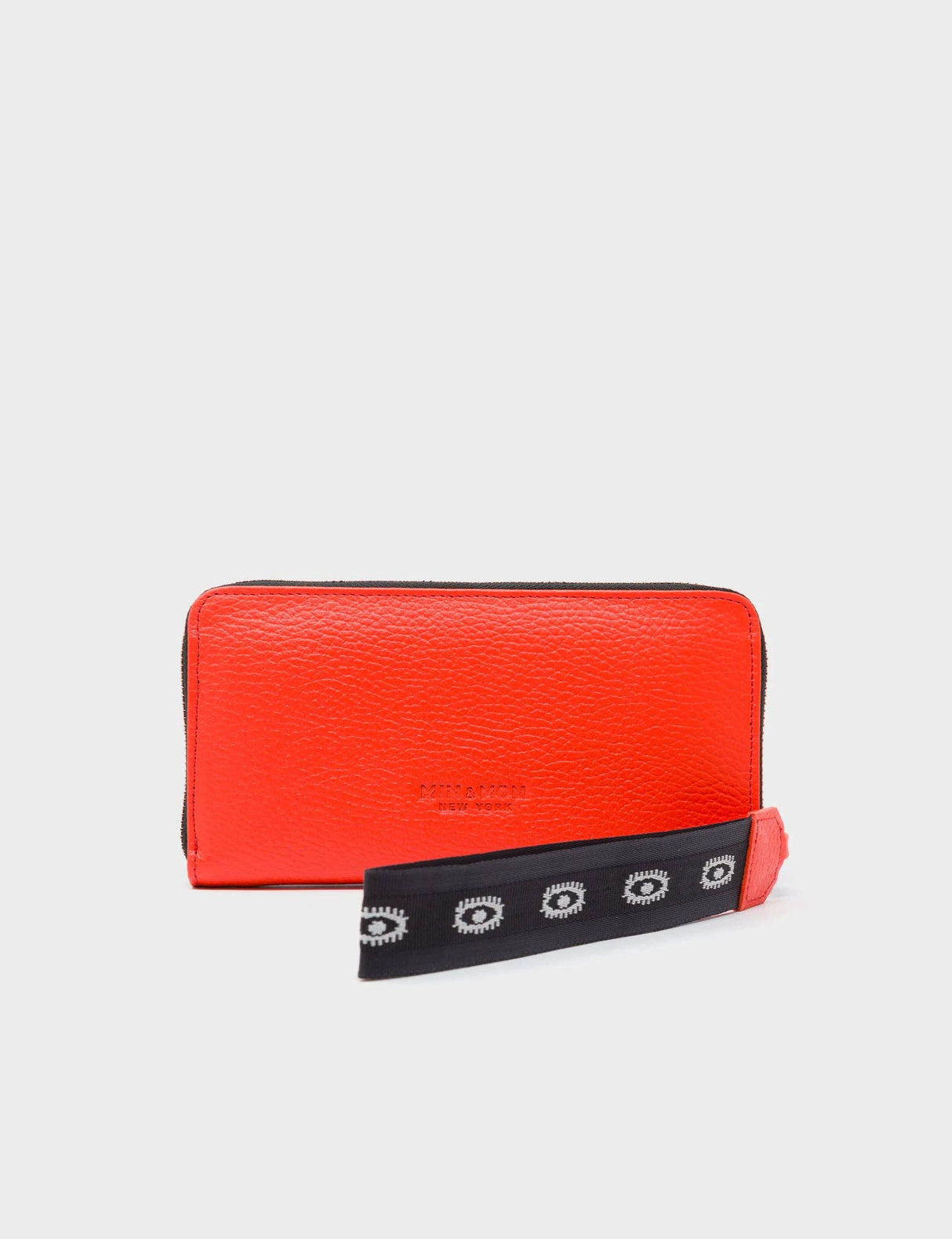 Francis Fiesta Red Leather Wallet - Eye Love New York Embroidery