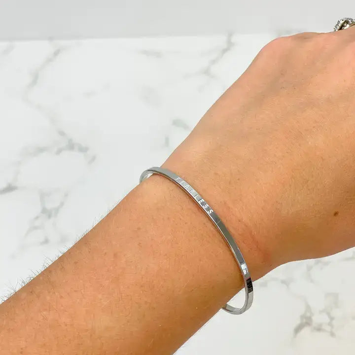 'Fearless' Silver Sentiment Bracelets