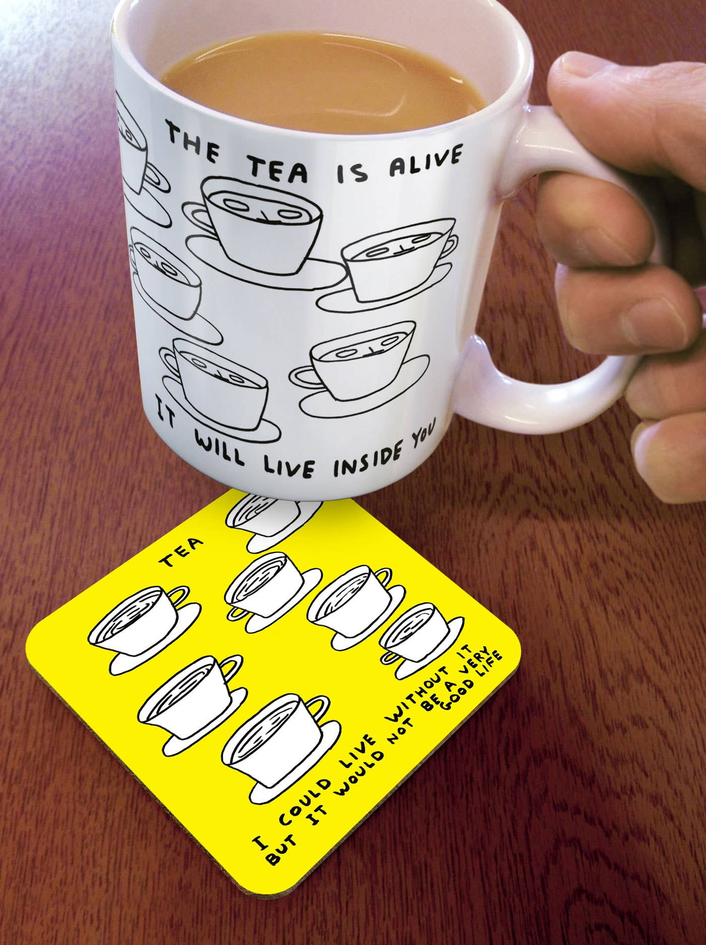 I Could Live Without Tea Art Coaster