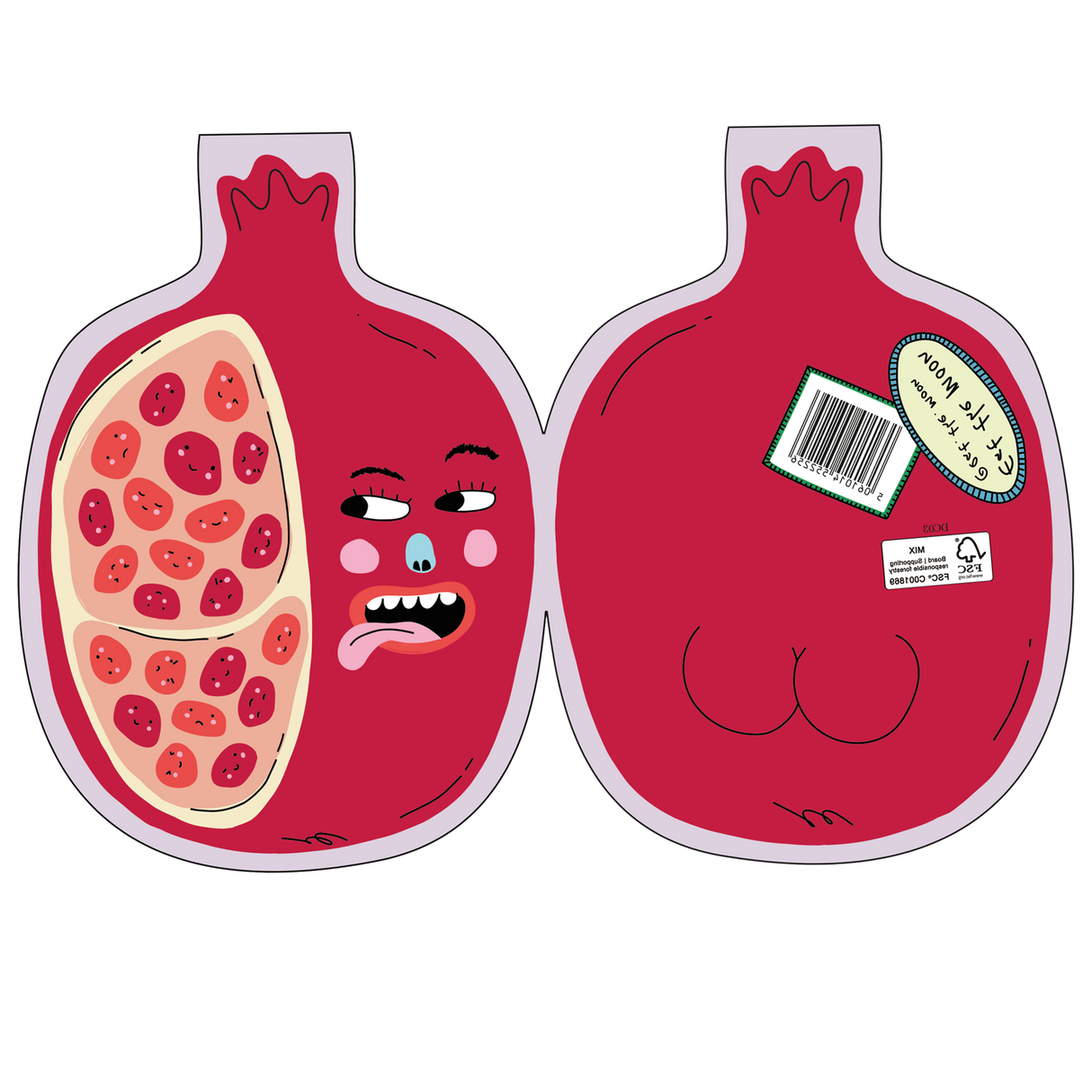 Hey Pomegranate! Die Cut Greeting Card