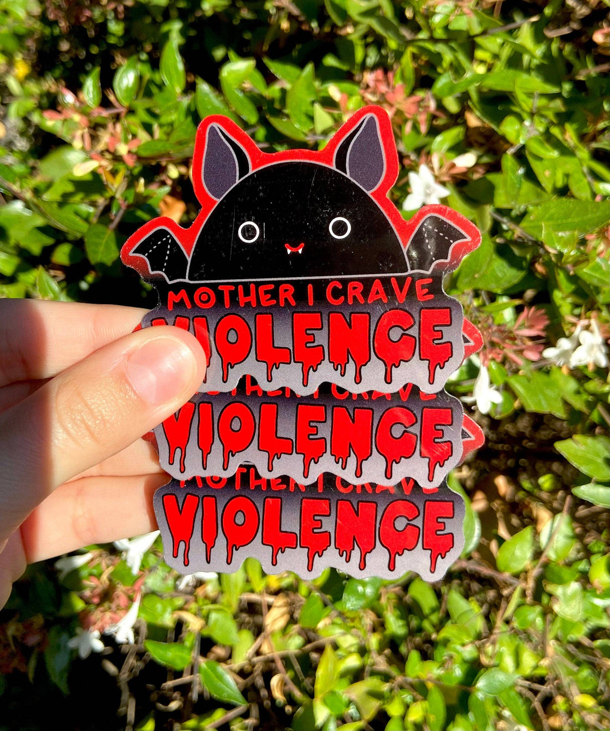 Mother I Crave Violence Halloween Bat Squishmallow Sticker