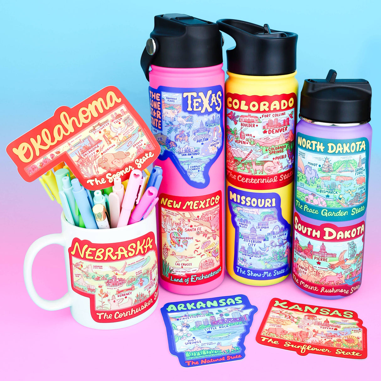 Kansas Map Sunflower State Vinyl Sticker