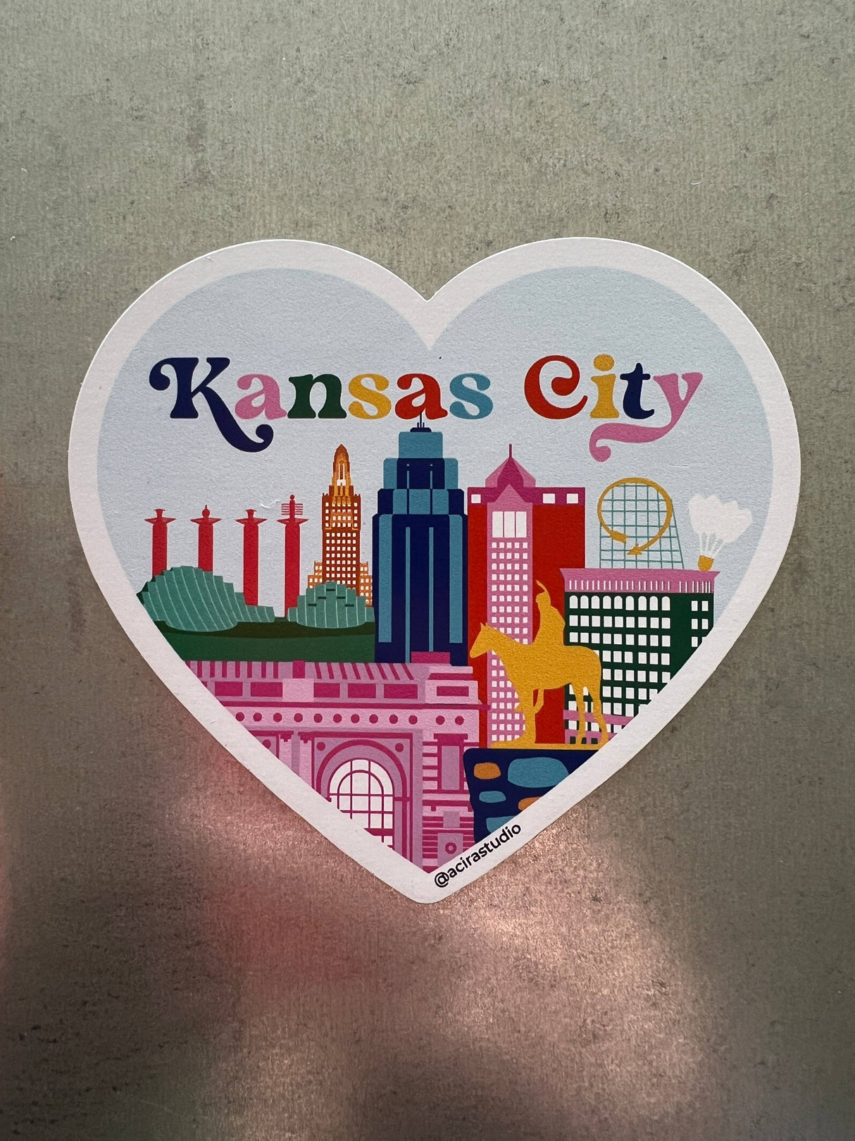 Kansas City Skyline Heart Magnet