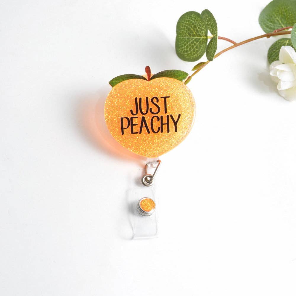 Glitterific Badge Reel Just Peachy
