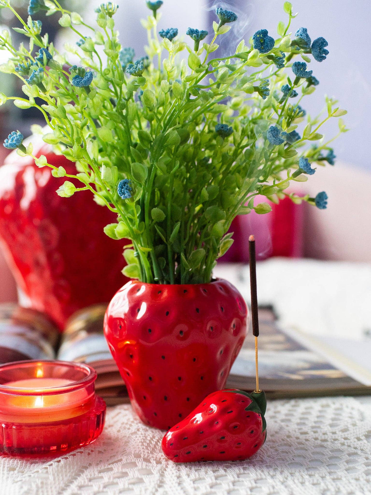 Strawberry Ceramic Jar