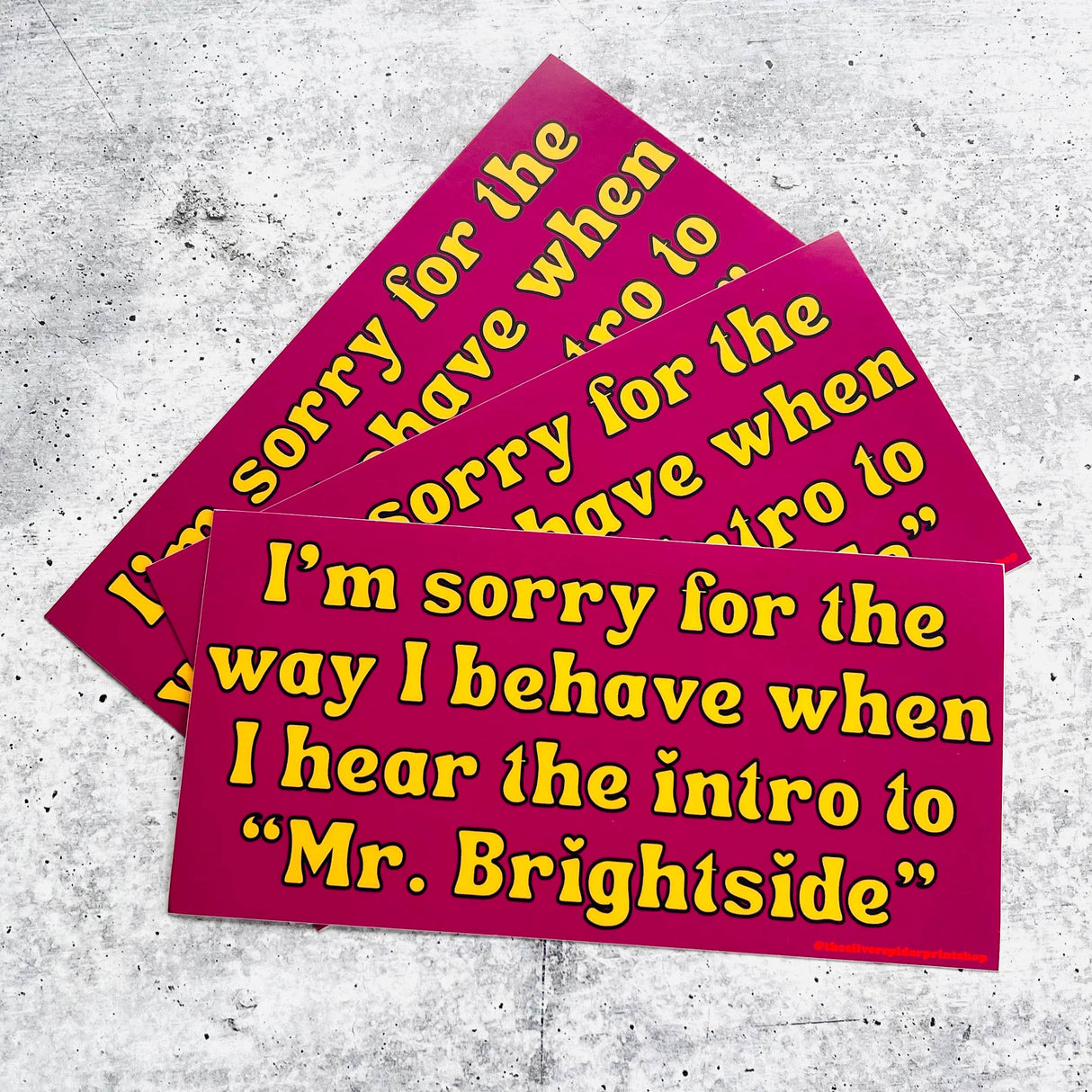 Sorry for the way I behave Mr. Brightside Bumper Sticker