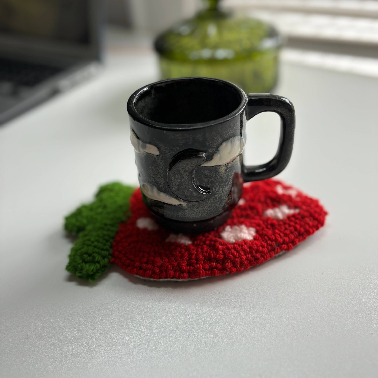 Strawberry Hand Tufted Mug Rug