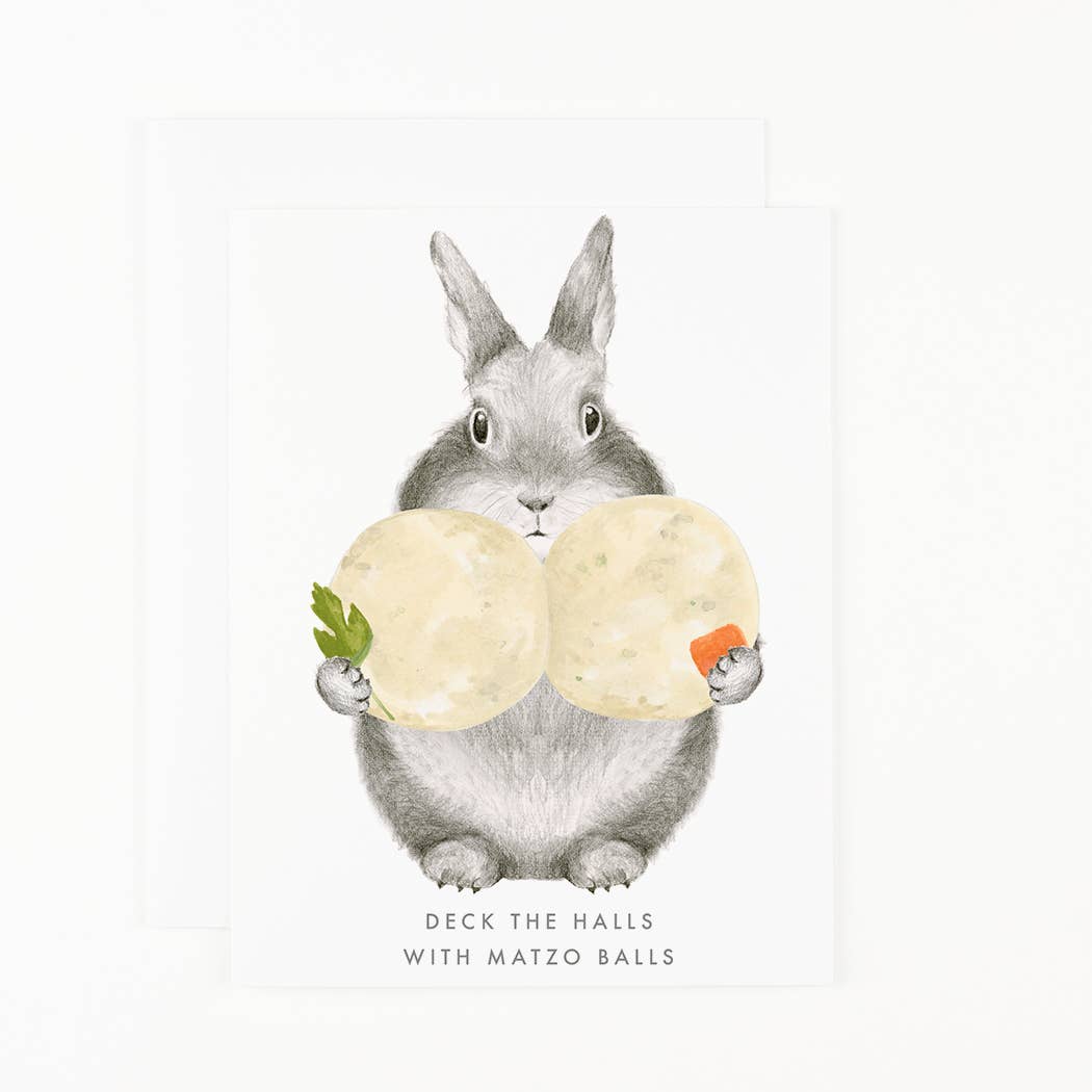 Deck the Halls with Matzo Balls Greeting Card