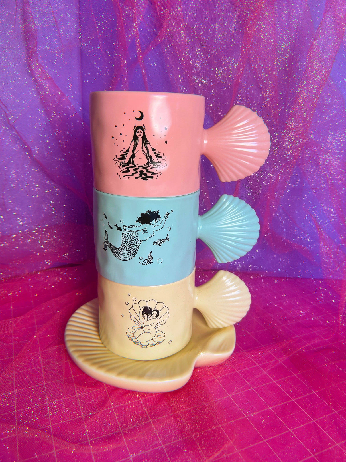 Seashell Mug and Saucer