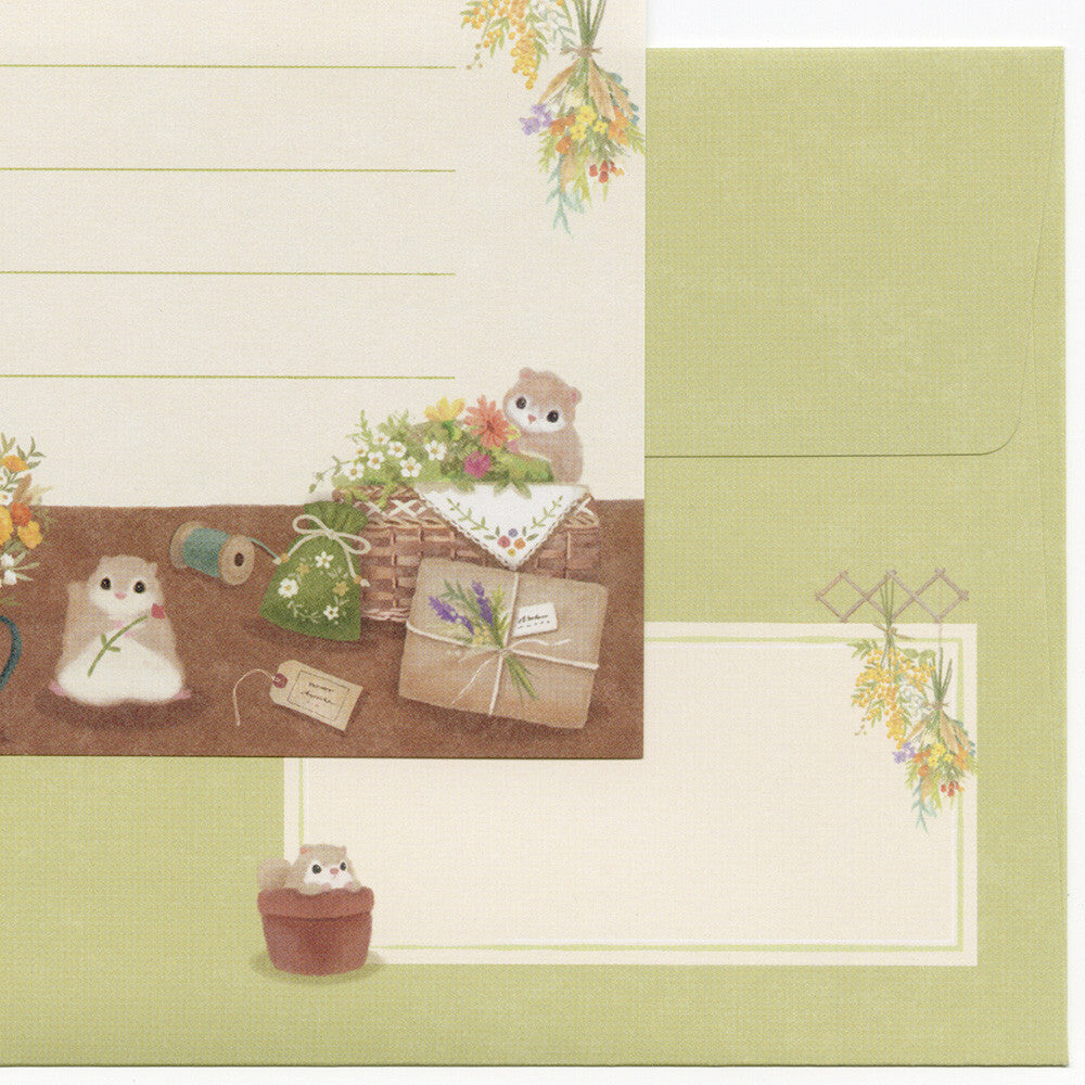 Mattari Cozy Places Animals Japanese Writing Paper Mini Letter Set