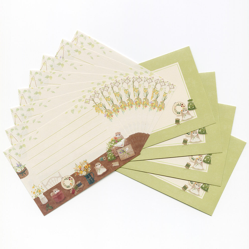 Mattari Cozy Places Animals Japanese Writing Paper Mini Letter Set