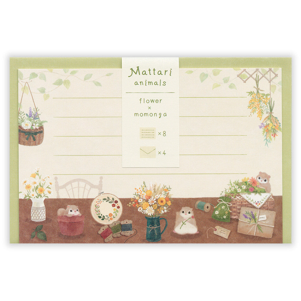 Mattari Cozy Places Animals Japanese Writing Paper Mini Letter Set