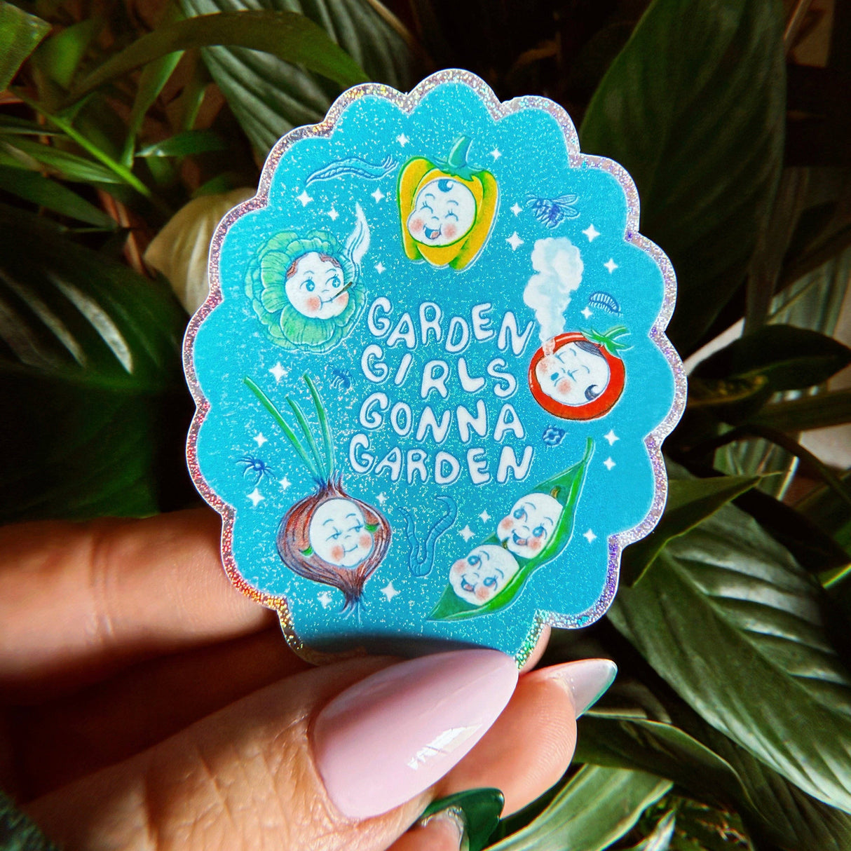 Garden Girls Glitter Sticker