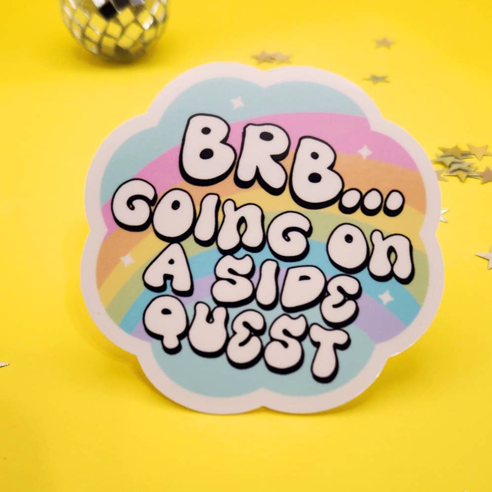 Going on a Side Quest Holographic Sticker