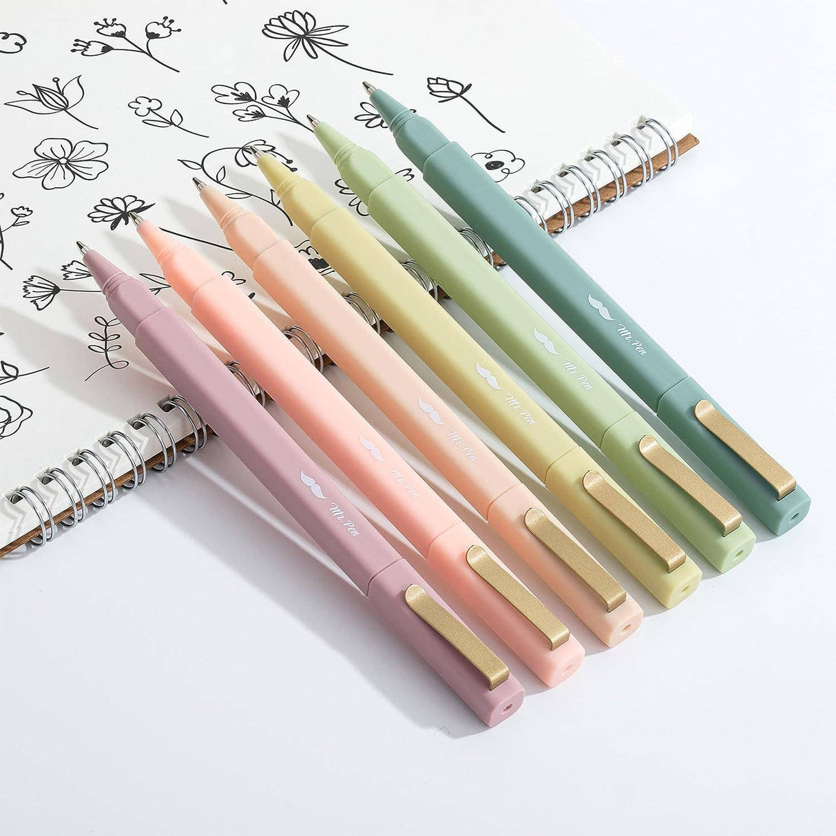 Aesthetic Pens Black Ink Fast Dry - 6 Pack