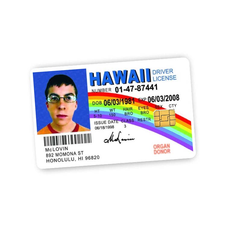 McLovin ID Credit Card Skin Decal