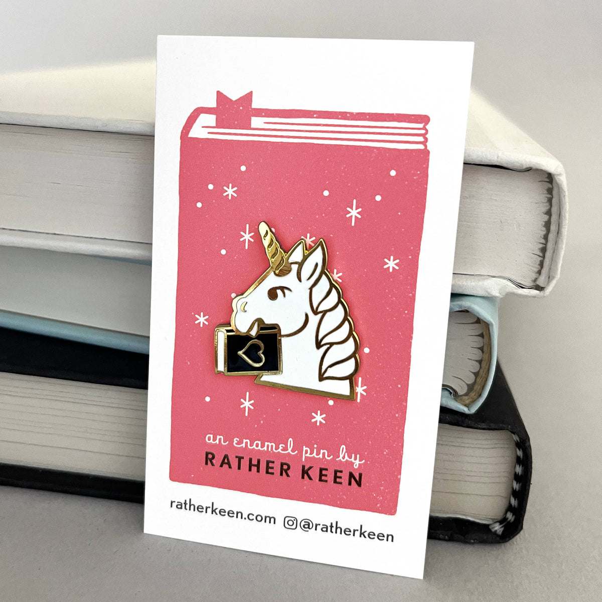 Bookish Unicorn enamel pin - Medieval Fantasy