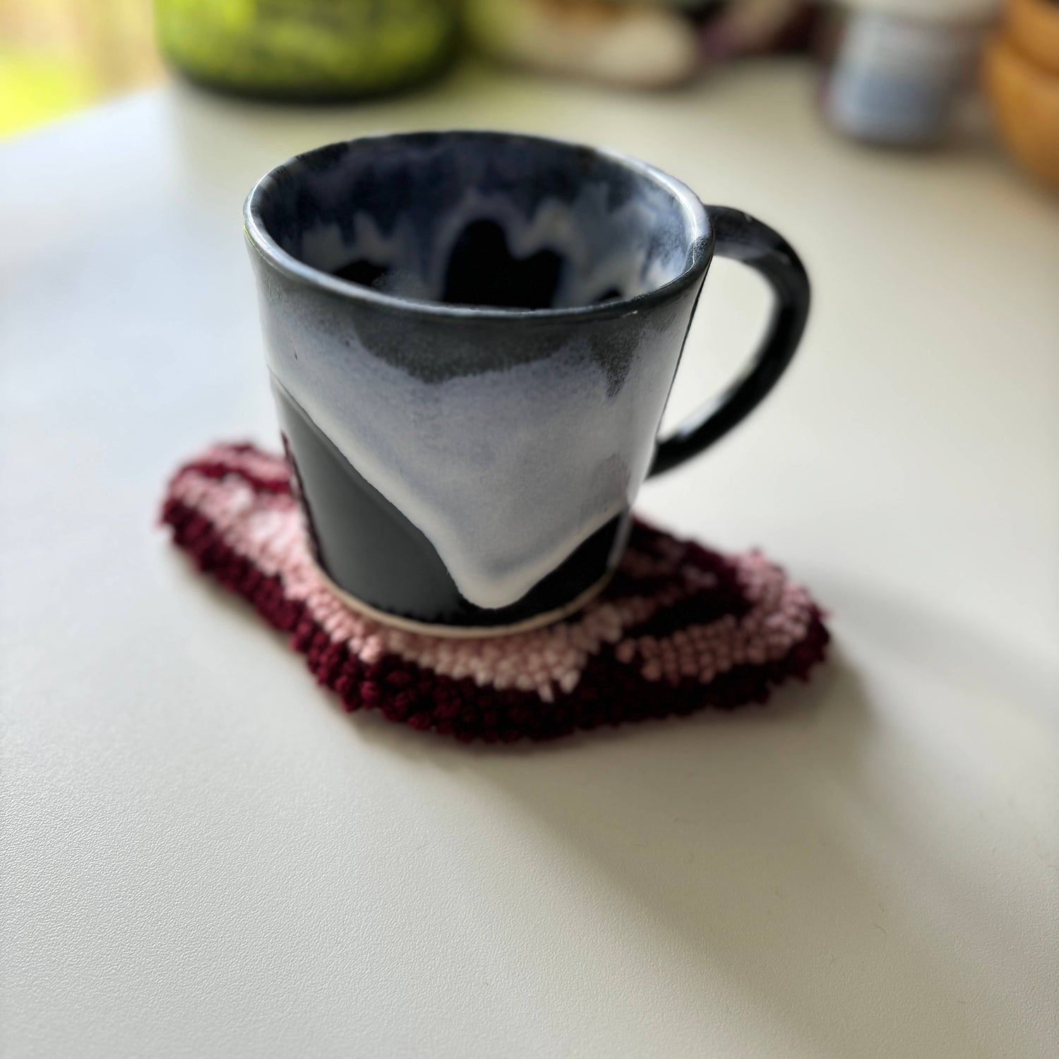 Mini Muff Vagina Hand-Tufted Punch Needle Mug Rug Coaster