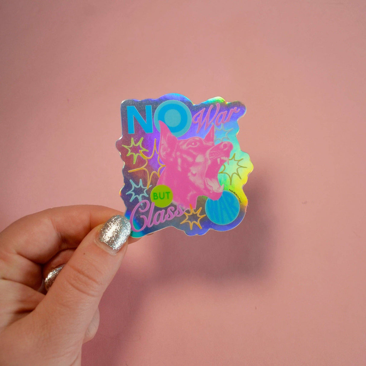No War But Class War Holographic Sticker