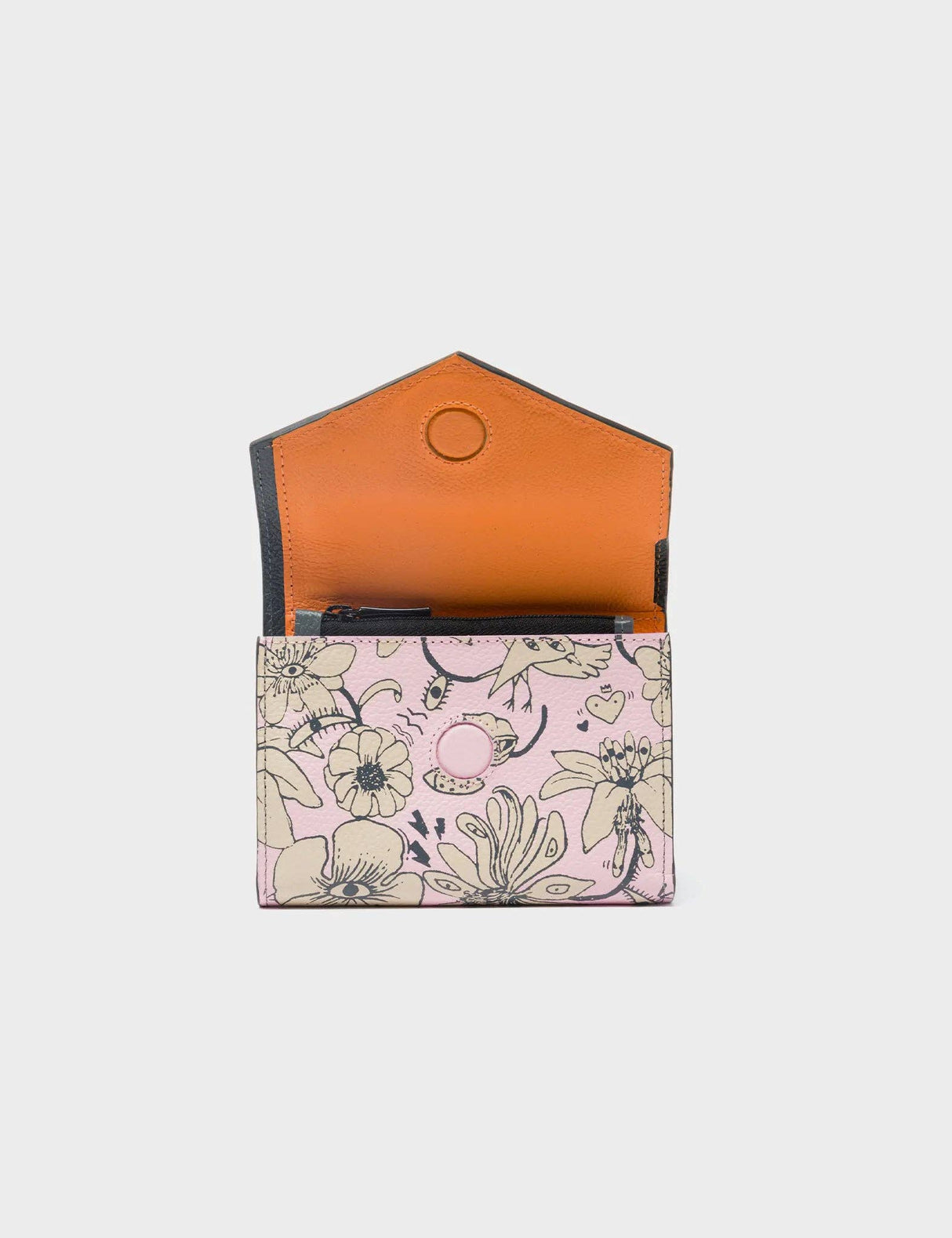 Fiona Parfait Pink Leather Wallet - Tangle Tales Black Design