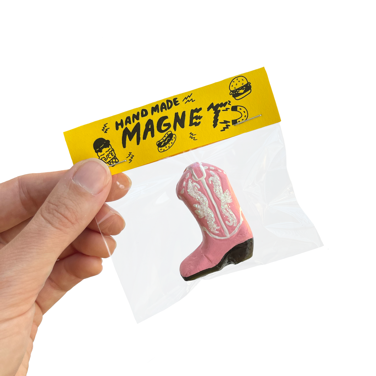 Handmade Ceramic Cowboy Boot Magnet